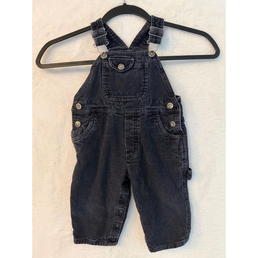 Vintage McKids Black Corduroy Overalls Infant 12 Months Carpenter Bib Pants